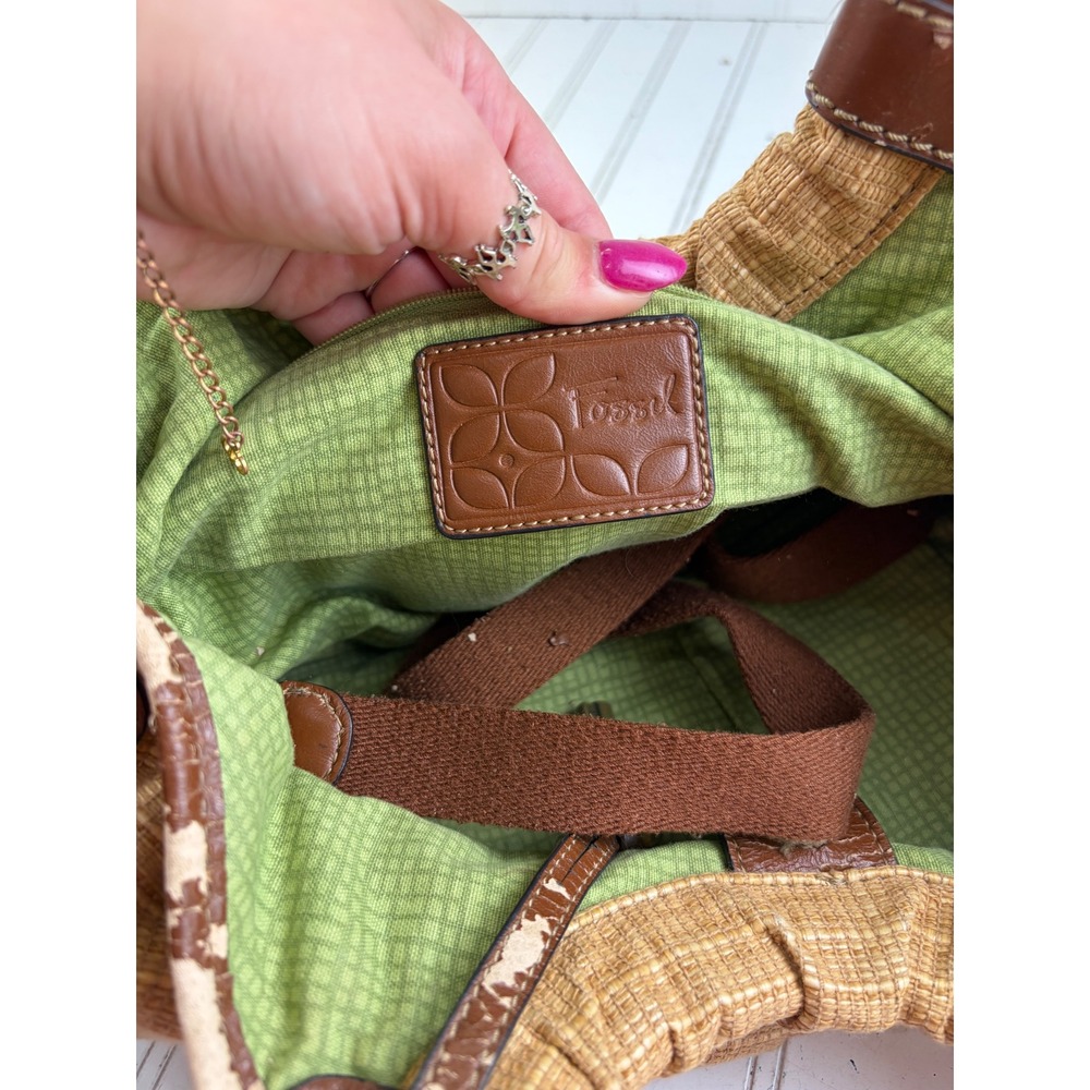 Fossil Vintage Y2K Woven Bohemian Boho Floral Shoulder Crossbody Bag - Picture 6 of 14